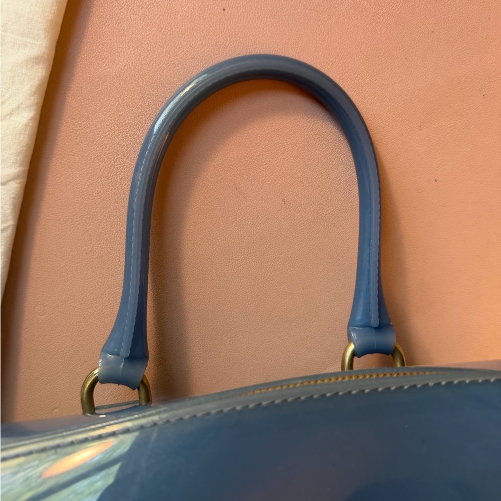 Furla Patent Leather Dome Satchel in Royal Blue - Picture 13 of 16